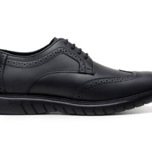 Harry Brogue in Black from Ahimsa (Wide Width)